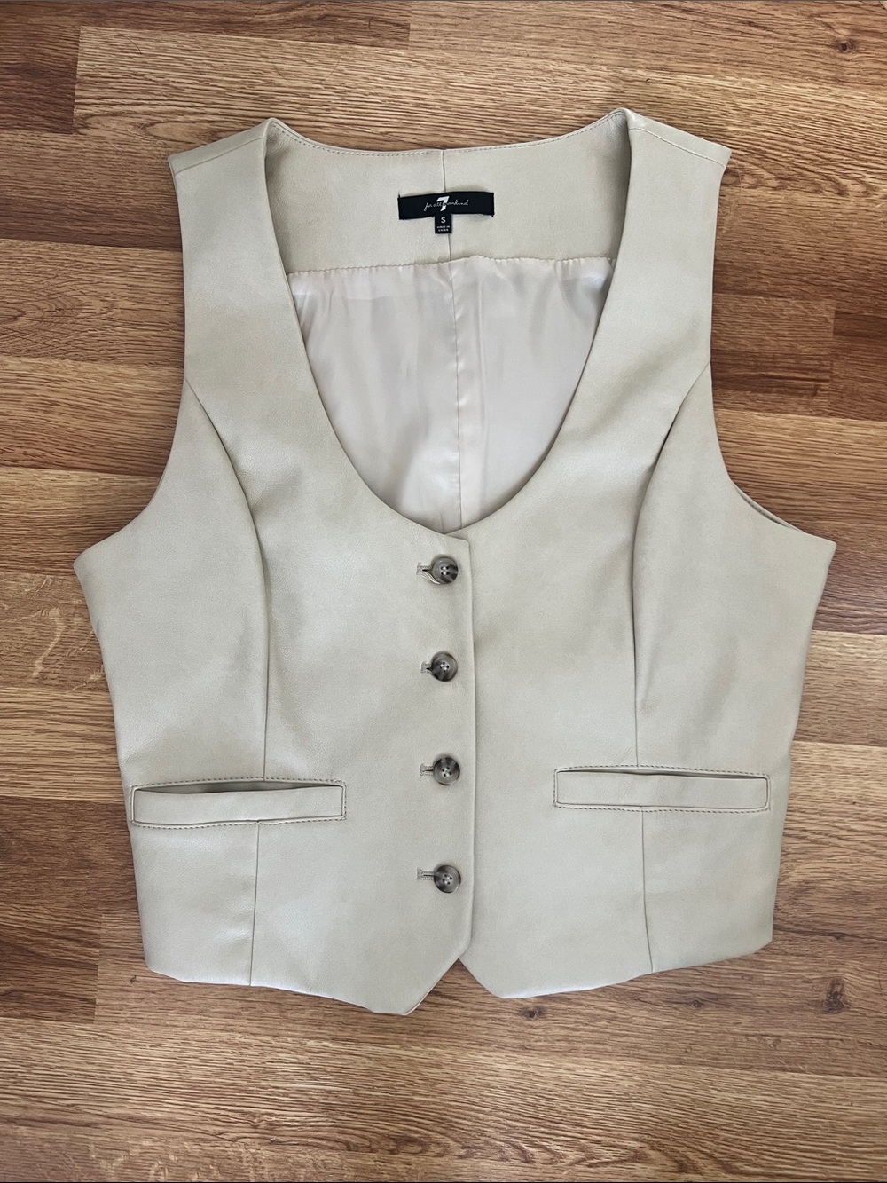 7 for All Mankind Faux Leather Button-Front Vest